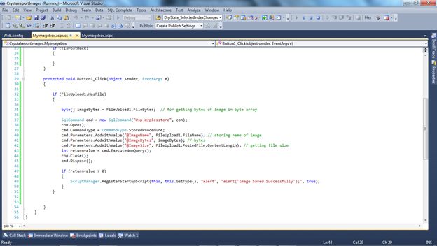 Store image to SQL server table
